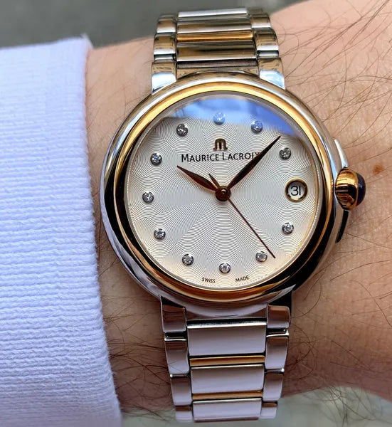  Shop Authentic Maurice Lacroix Fiaba Mother of Pearl Dial Two Tone Steel Strap Watch for Women - FA1007-PVP13-170-1 - Luxxuri