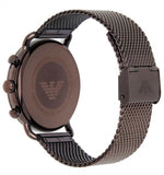  Shop Authentic Emporio Armani Aviator Chronograph Grey Dial Brown Mesh Bracelet Watch For Men - AR11169 - Luxxuri
