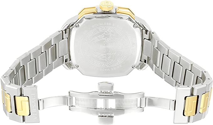  Shop Authentic Versace Dylos Chronograph Silver Dial Two Tone Steel Strap Watch for Men - VQC030015 - Luxxuri