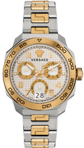  Shop Authentic Versace Dylos Chronograph Silver Dial Two Tone Steel Strap Watch for Men - VQC030015 - Luxxuri