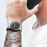  Shop Authentic Fossil Goodwin Chronograph Black Dial Silver Steel Strap Watch for Men - FS5412 - Luxxuri