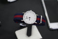  Shop Authentic Daniel Wellington Classy Oxford White Dial Two Tone Nylon Strap Watch For Women - DW00100072 - Luxxuri