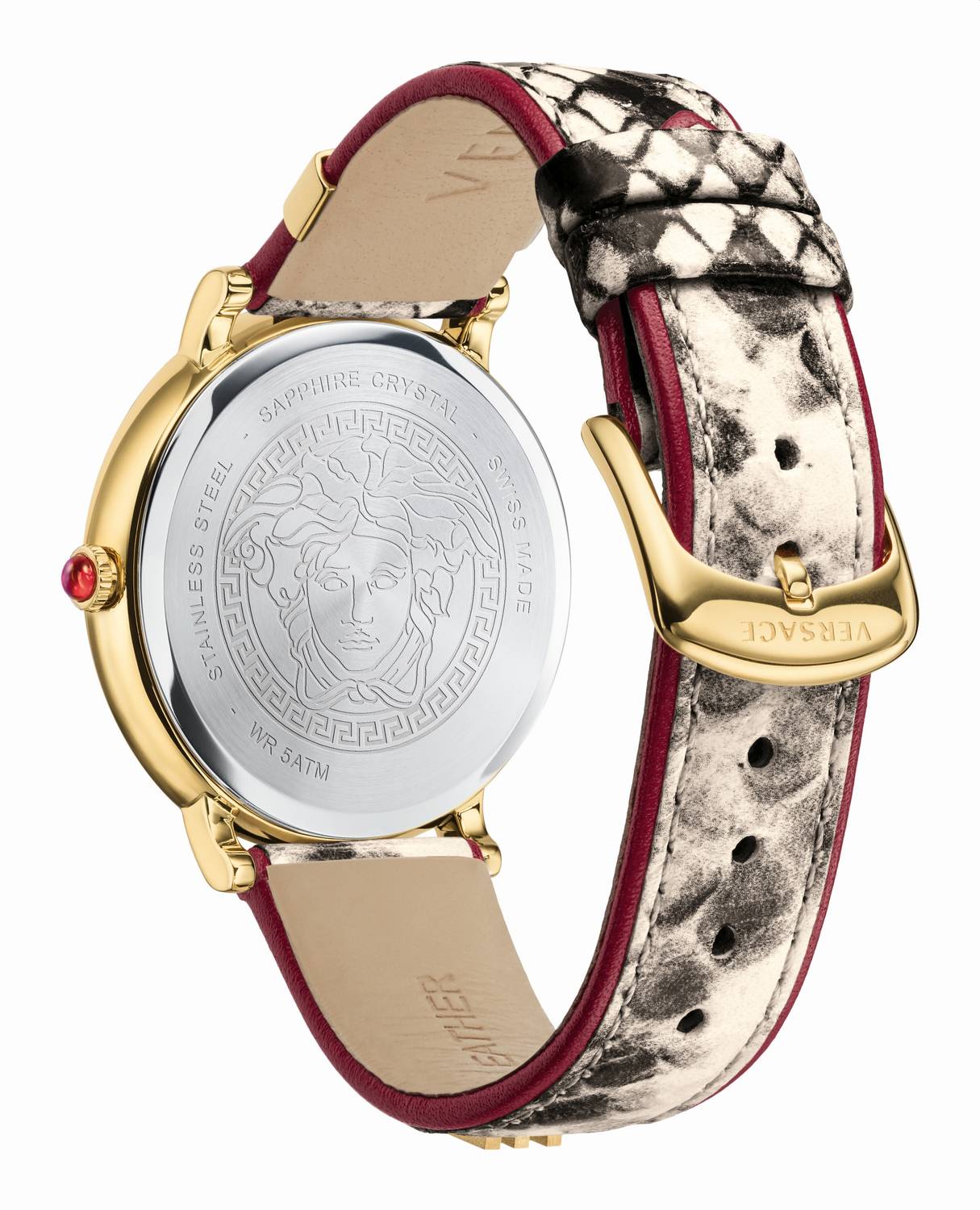  Shop Authentic Versace V Circle Quartz White Dial Brown Leather Strap Watch For Women - VBP08017 - Luxxuri