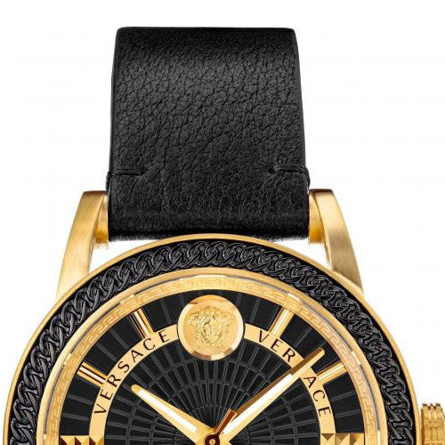  Shop Authentic Versace Code Quartz Black Dial Black Leather Strap Watch For Men - VEPO00320 - Luxxuri