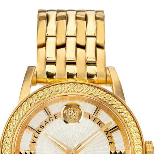  Shop Authentic Versace Code Quartz Silver Dial Gold Steel Strap Watch For Men - VEPO00420 - Luxxuri
