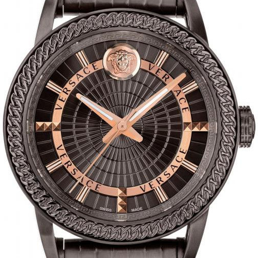  Shop Authentic Versace Viamond Quartz Black Dial Grey Steel Strap Watch For Men - VEPO00520 - Luxxuri