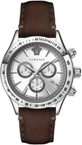  Shop Authentic Versace Classic Chronograph Quartz Silver Dial Brown Leather Strap Watch For Men - VEV700119 - Luxxuri