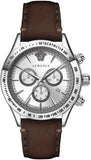  Shop Authentic Versace Classic Chronograph Quartz Silver Dial Brown Leather Strap Watch For Men - VEV700119 - Luxxuri
