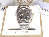  Shop Authentic Versace Classic Chronograph Quartz Black Dial Silver Steel Strap Watch For Men - VEV700419 - Luxxuri