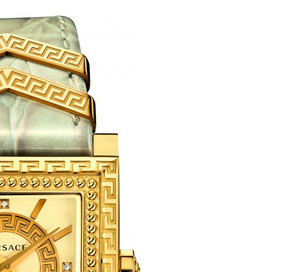  Shop Authentic Versace DV-25 Gold Dial Off White Leather Strap Watch for Women - VQF030015 - Luxxuri