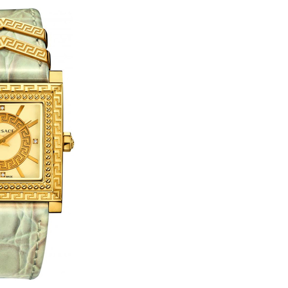  Shop Authentic Versace DV-25 Gold Dial Off White Leather Strap Watch for Women - VQF030015 - Luxxuri