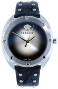  Shop Authentic Versace Shadov Quartz Silver Dial Black Snake Leather Strap Watch for Women - VEBM00118 - Luxxuri