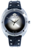  Shop Authentic Versace Shadov Quartz Silver Dial Black Snake Leather Strap Watch for Women - VEBM00118 - Luxxuri