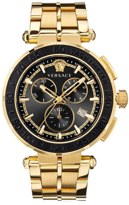  Shop Authentic Versace Greca Sport Quartz Black Dial Gold Steel Strap Watch for Men - VEZ300721 - Luxxuri