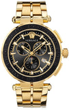  Shop Authentic Versace Greca Sport Quartz Black Dial Gold Steel Strap Watch for Men - VEZ300721 - Luxxuri