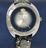  Shop Authentic Versace Shadov Quartz Silver Dial Snakeskin Green Leather Strap Watch for Women - VEBM00718 - Luxxuri