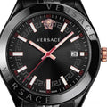  Shop Authentic Versace Hellenyium Analog Black Dial Black Steel Strap Watch For Men - VEVK00320 - Luxxuri