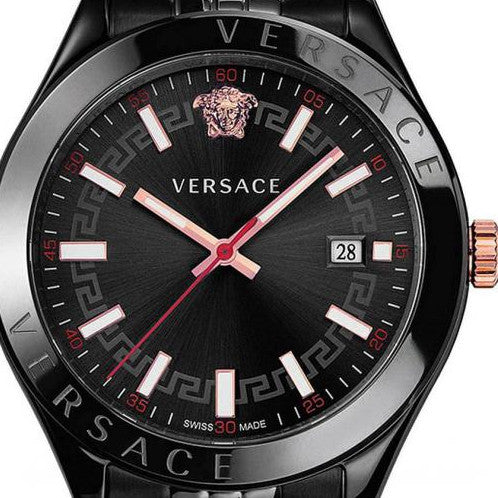  Shop Authentic Versace Hellenyium Analog Black Dial Black Steel Strap Watch For Men - VEVK00320 - Luxxuri