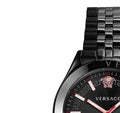  Shop Authentic Versace Hellenyium Analog Black Dial Black Steel Strap Watch For Men - VEVK00320 - Luxxuri