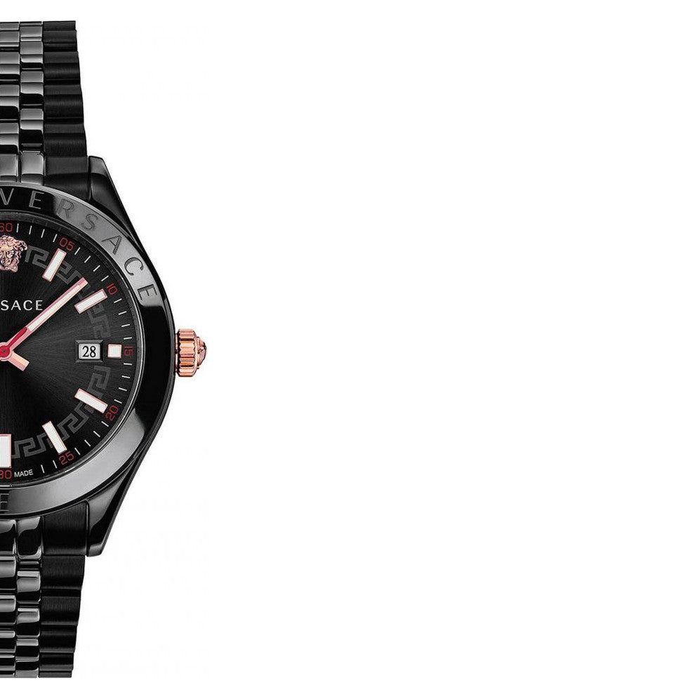  Shop Authentic Versace Hellenyium Analog Black Dial Black Steel Strap Watch For Men - VEVK00320 - Luxxuri