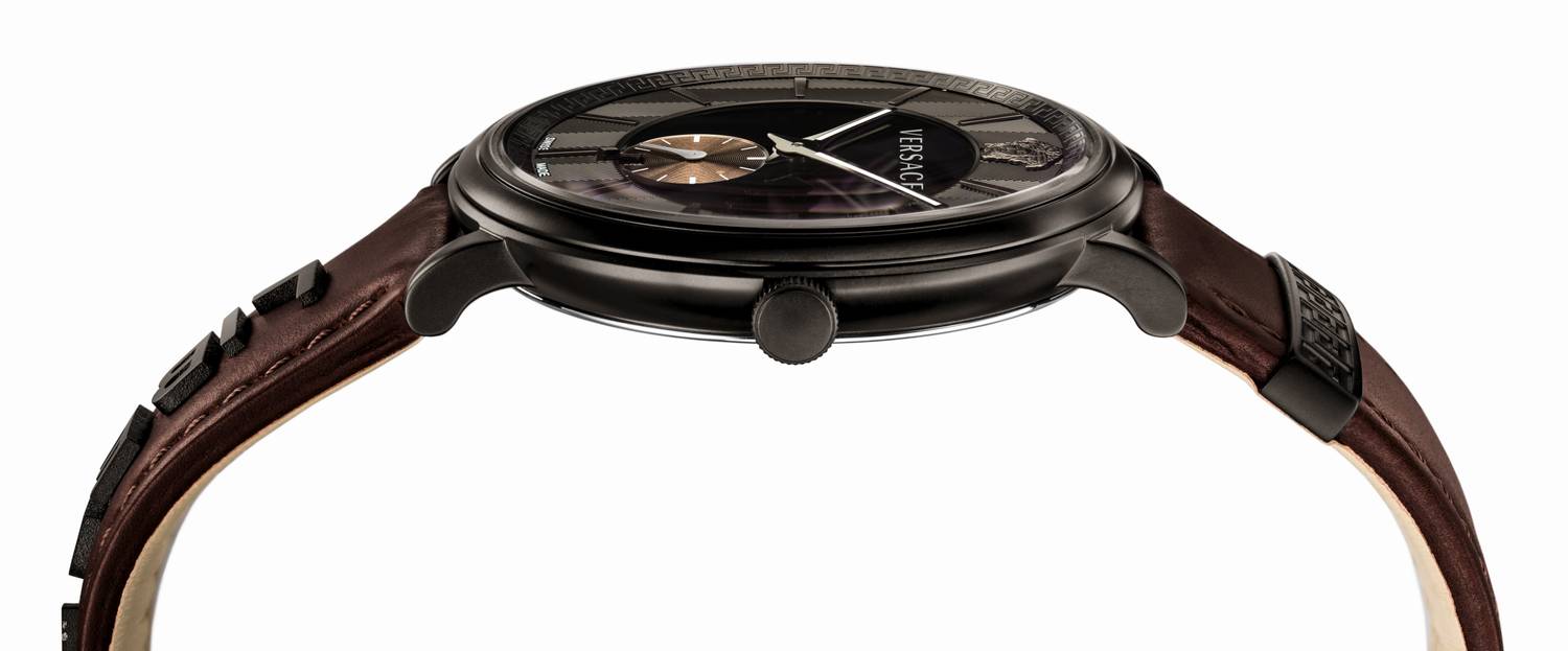  Shop Authentic Versace V-Circle Manifesto Black Dial Maroon Leather Strap Watch for Men - VBQ040017 - Luxxuri