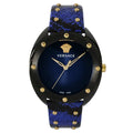  Shop Authentic Versace Shadov Quartz Black Dial Blue Leather Strap Watch for Men - VEBM00418 - Luxxuri