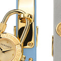  Shop Authentic Versace Medusa Lock Icon Quartz White Dial Blue Leather Strap Watch for Women - VEDW00419 - Luxxuri