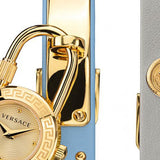  Shop Authentic Versace Medusa Lock Icon Quartz White Dial Blue Leather Strap Watch for Women - VEDW00419 - Luxxuri