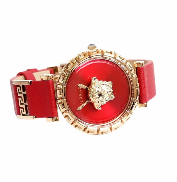  Shop Authentic Versace Palazzo Empire Greca Red Dial Red Leather Strap Watch for Women - VEDV00319 - Luxxuri