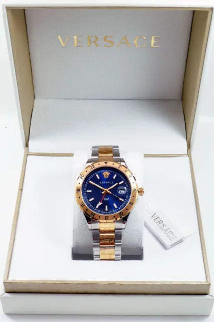  Shop Authentic Versace Hellenyium GMT Blue Dial Two Tone Steel Strap Watch for Men - V11060017 - Luxxuri
