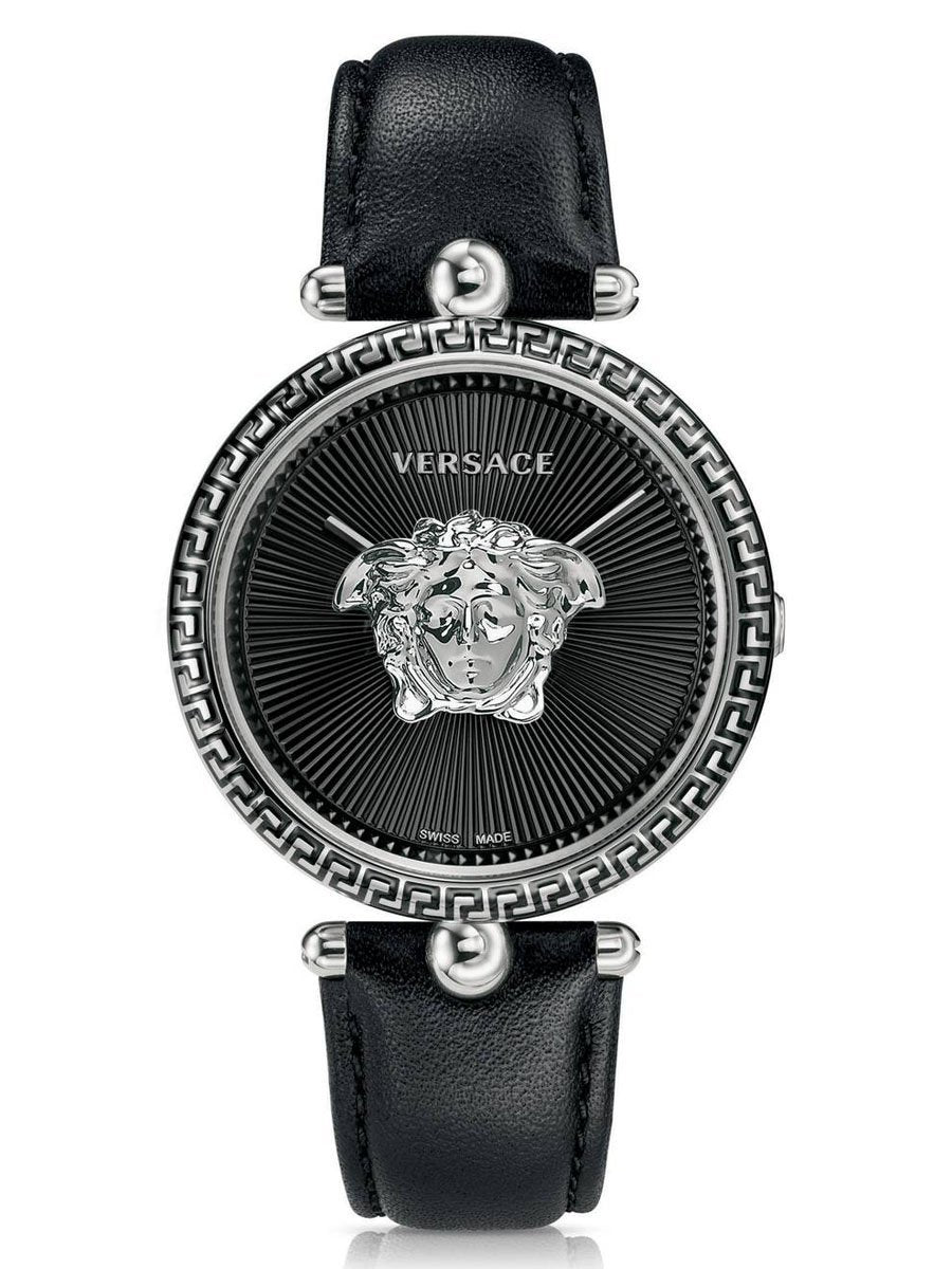  Shop Authentic Versace Palazzo Empire Black Dial Black Leather Strap Watch for Women - VCO060017 - Luxxuri