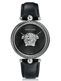  Shop Authentic Versace Palazzo Empire Black Dial Black Leather Strap Watch for Women - VCO060017 - Luxxuri