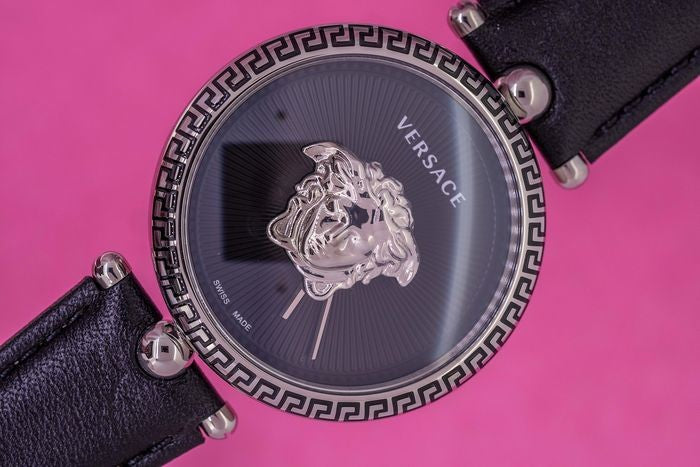  Shop Authentic Versace Palazzo Empire Black Dial Black Leather Strap Watch for Women - VCO060017 - Luxxuri