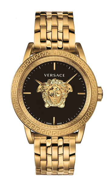  Shop Authentic Versace Palazzo Empire Black Dial Gold Steel Strap Watch for Men - VERD00818 - Luxxuri