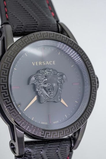  Shop Authentic Versace Palazzo Empire Black Dial Black Leather Strap Watch for Men - VERD00218 - Luxxuri