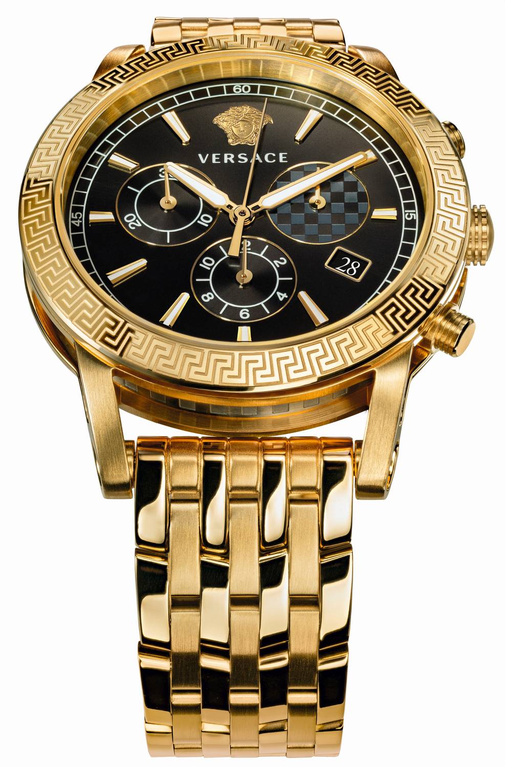  Shop Authentic Versace Sport Tech Chronograph Black Dial Gold Steel Strap Watch for Men - VELT00419 - Luxxuri