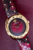  Shop Authentic Versace Shadov Quartz Red Dial Red Leather Strap Watch for Women - VEBM00918 - Luxxuri