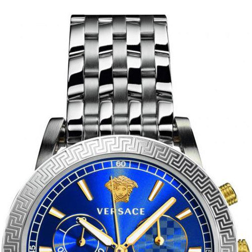  Shop Authentic Versace Sport Tech Chronograph Blue Dial Silver Steel Strap Watch for Men - VELT00219 - Luxxuri