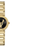  Shop Authentic Versace V Virtus Quartz Black Dial Gold Steel Strap Watch For Women - VET300121 - Luxxuri