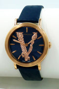  Shop Authentic Versace Virtus Quartz Blue Dial Blue Leather Strap Watch for Women - VEHC00419 - Luxxuri