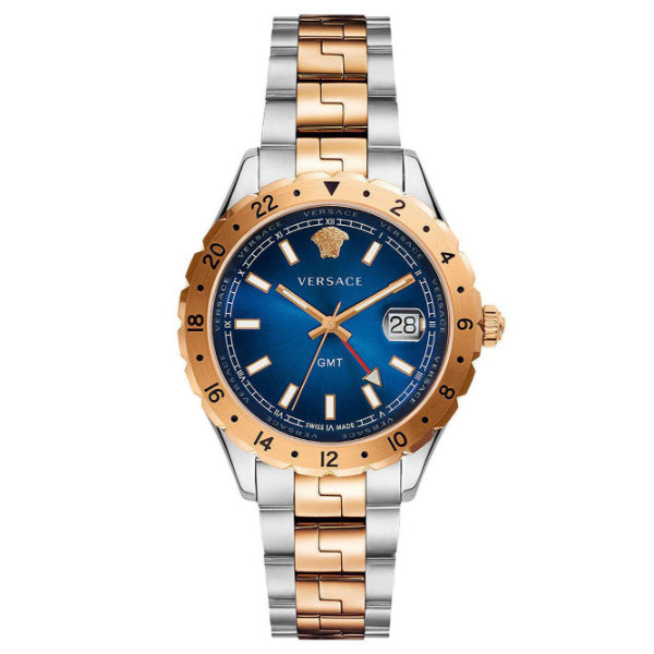  Shop Authentic Versace Hellenyium GMT Blue Dial Two Tone Steel Strap Watch for Men - V11060017 - Luxxuri