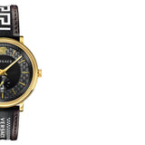  Shop Authentic Versace V-Circle Quartz Black Dial Brown Leather Strap Watch for Men - VEBQ01619 - Luxxuri