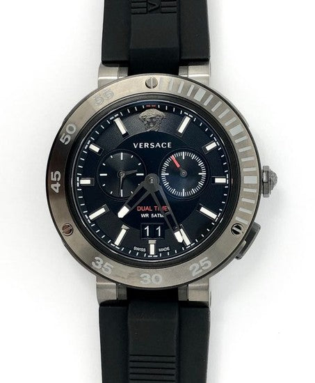  Shop Authentic Versace V Extreme Chronograph Black Tone Dial Black Rubber Strap Watch for Men - VCN020017 - Luxxuri