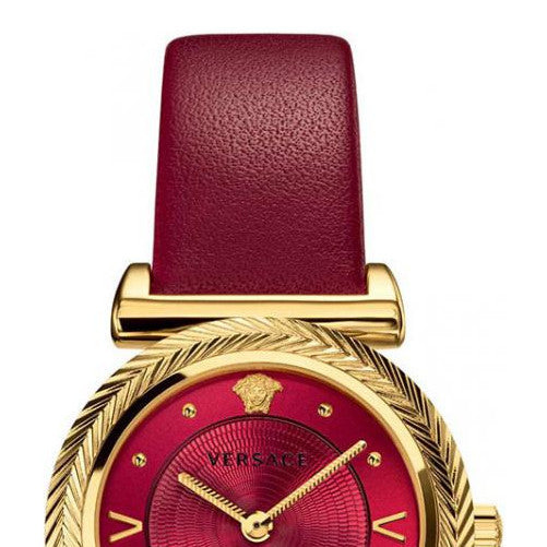  Shop Authentic Versace V-Motif Red Dial Red Leather Strap Watch for Women - VERE00418 - Luxxuri