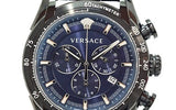  Shop Authentic Versace V-Ray Chronograph Quartz Blue Dial Black Leather Strap Watch For Men - VEDB00418 - Luxxuri