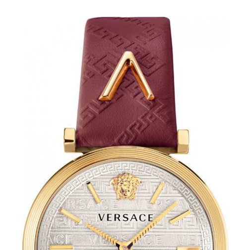  Shop Authentic Versace V-Twist Silver Dial Red Leather Strap Watch for for Women - VELS00519 - Luxxuri