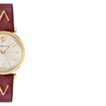  Shop Authentic Versace V-Twist Silver Dial Red Leather Strap Watch for for Women - VELS00519 - Luxxuri