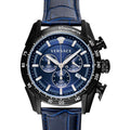  Shop Authentic Versace V-Ray Chronograph Quartz Blue Dial Black Leather Strap Watch For Men - VEDB00418 - Luxxuri
