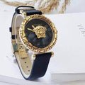  Shop Authentic Versace Palazzo Empire Greca Black Dial Black Leather Strap Watch for Women - VEDV00119 - Luxxuri