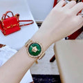  Shop Authentic Versace Palazzo Empire Greca Green Dial Gold Mesh Bracelet Watch for Women - VEDV00819 - Luxxuri